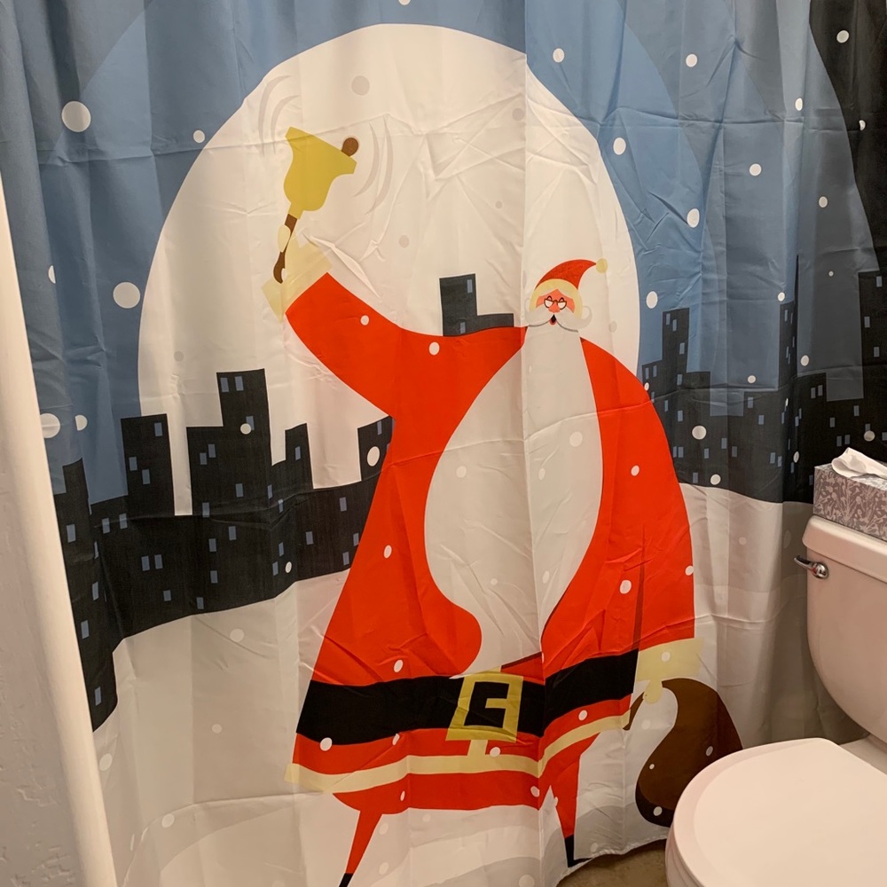Christmas holiday shower curtain with Santa!